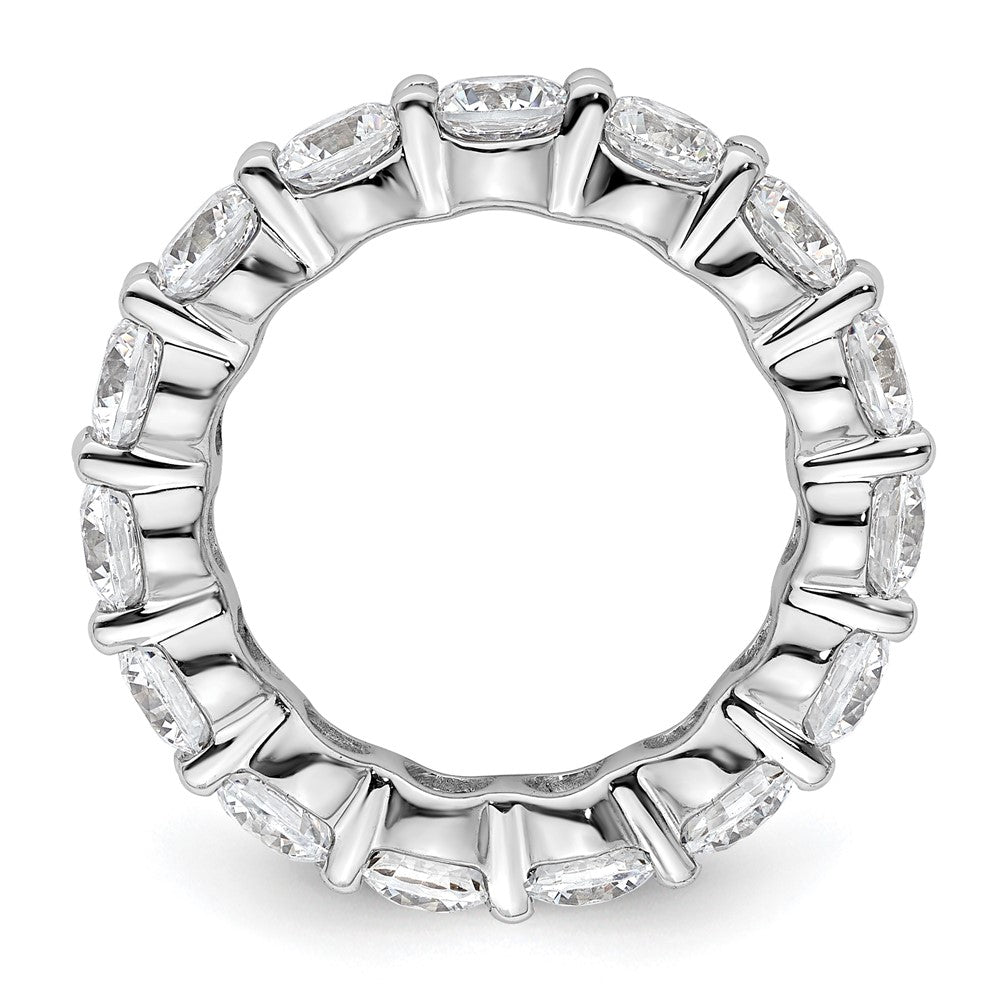 14k White Gold Polished Size 5.5 Shared Prong 4 carat Diamond Complete Eternity Band