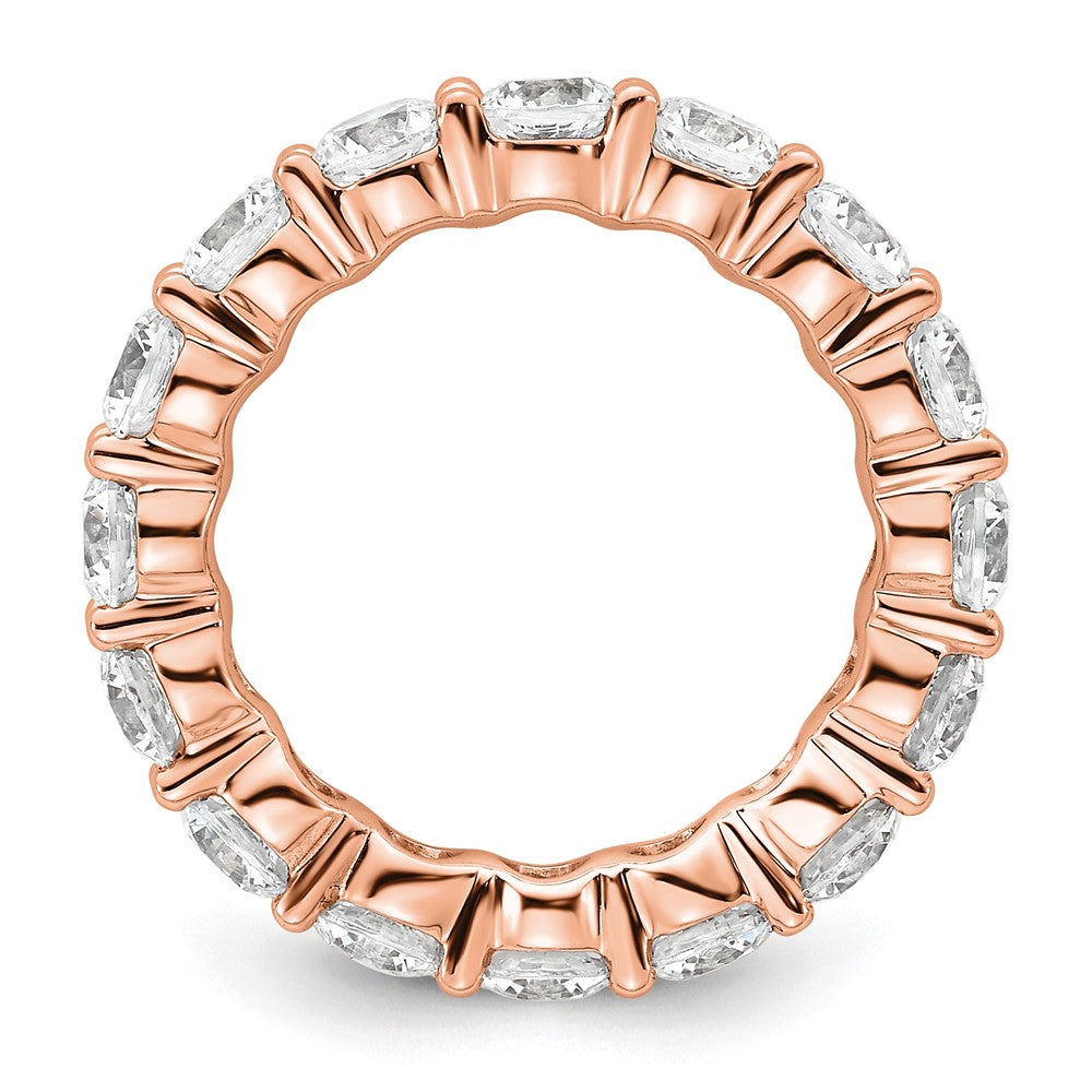 14k Rose Gold Polished Size 6 Shared Prong 4 carat Diamond Complete Eternity Band