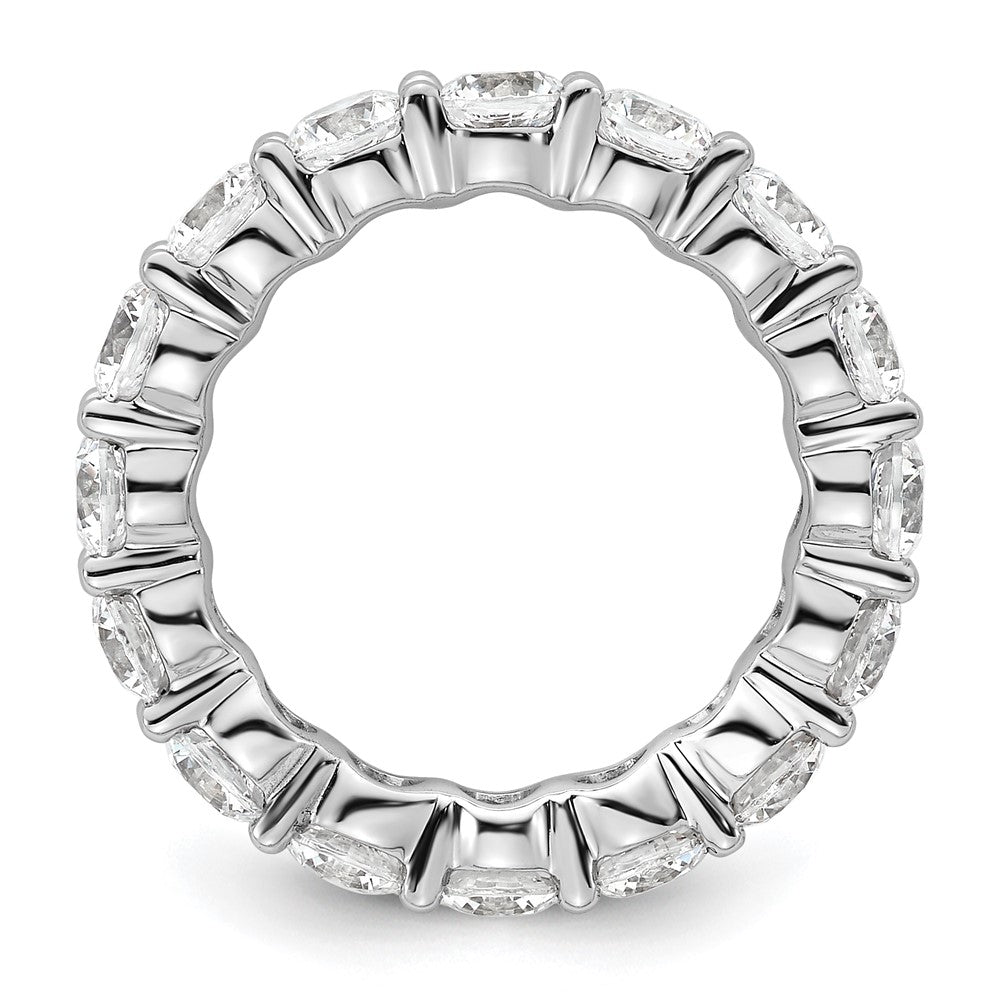 14k White Gold Polished Size 6 Shared Prong 4 carat Diamond Complete Eternity Band