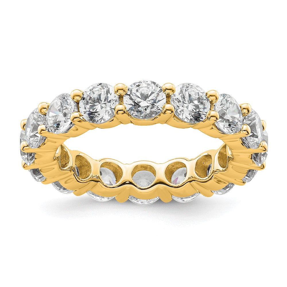 14k Polished Size 6.5 Shared Prong 4 carat Diamond Complete Eternity Band