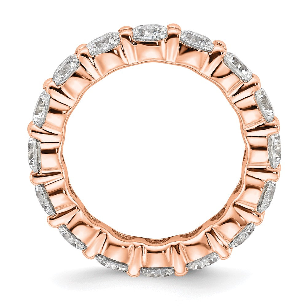 14k Rose Gold Polished Size 7.5 Shared Prong 4 carat Diamond Complete Eternity Band