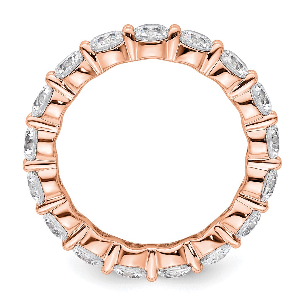 14k Rose Gold Polished Size 8.5 Shared Prong 4 carat Diamond Complete Eternity Band