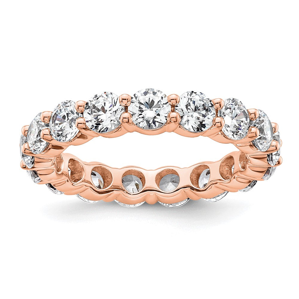 14k Rose Gold Polished Size 8.5 Shared Prong 4 carat Diamond Complete Eternity Band