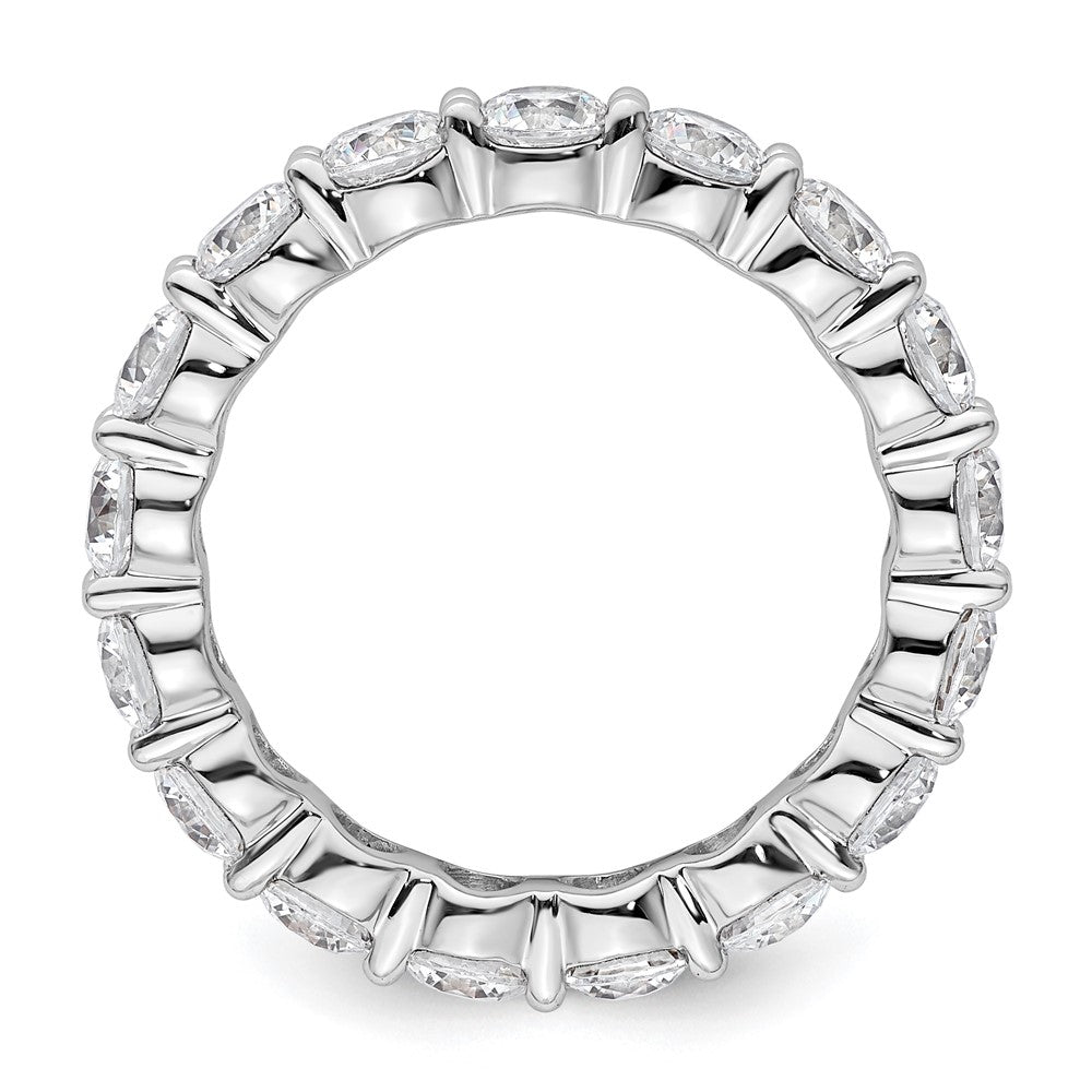 14k White Gold Polished Size 8.5 Shared Prong 4 carat Diamond Complete Eternity Band