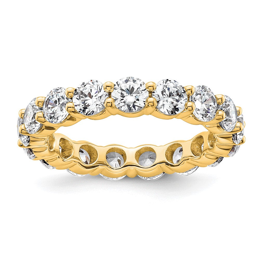 14k Polished Size 8.5 Shared Prong 4 carat Diamond Complete Eternity Band