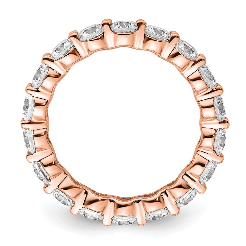 14k Rose Gold Polished Size 9 Shared Prong 4 carat Diamond Complete Eternity Band