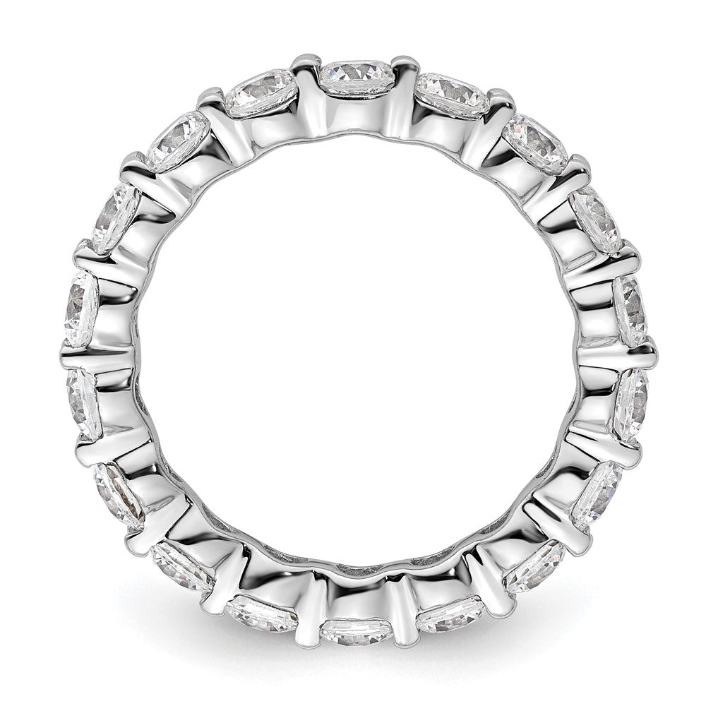 14k White Gold Polished Size 9 Shared Prong 4 carat Diamond Complete Eternity Band