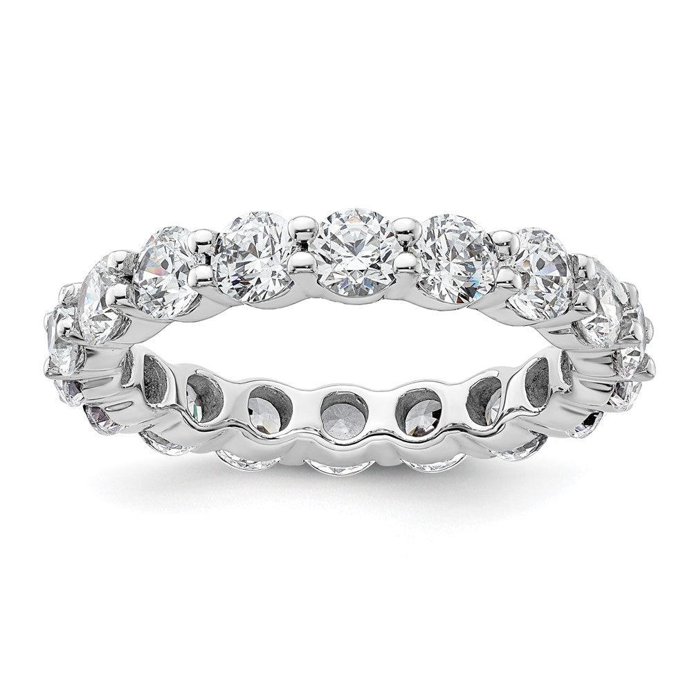 14k White Gold Polished Size 9 Shared Prong 4 carat Diamond Complete Eternity Band