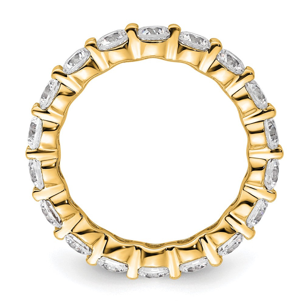 14k Polished Size 9 Shared Prong 4 carat Diamond Complete Eternity Band