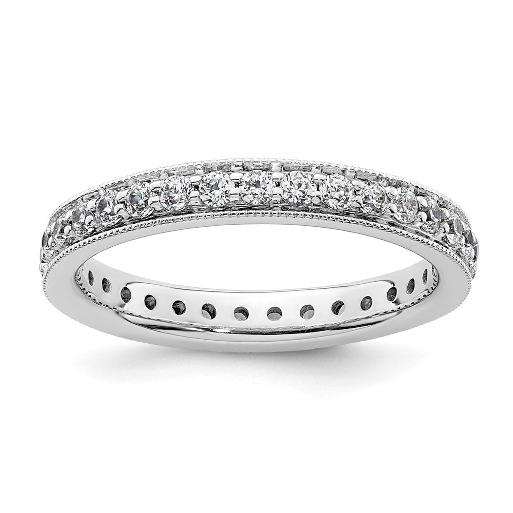 14k White Gold Polished Size 4 Vintage 1/2 carat Diamond Complete Eternity Band