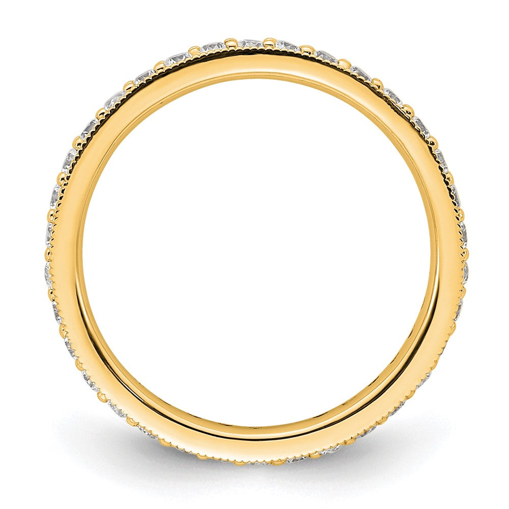 14k Polished Size 5.5 Vintage 1/2 carat Diamond Complete Eternity Band