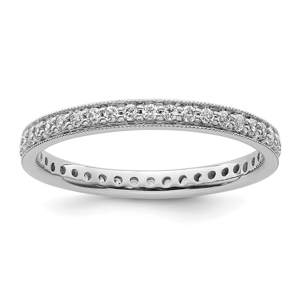 14k White Gold Polished Size 9 Vintage 1/2 carat Diamond Complete Eternity Band