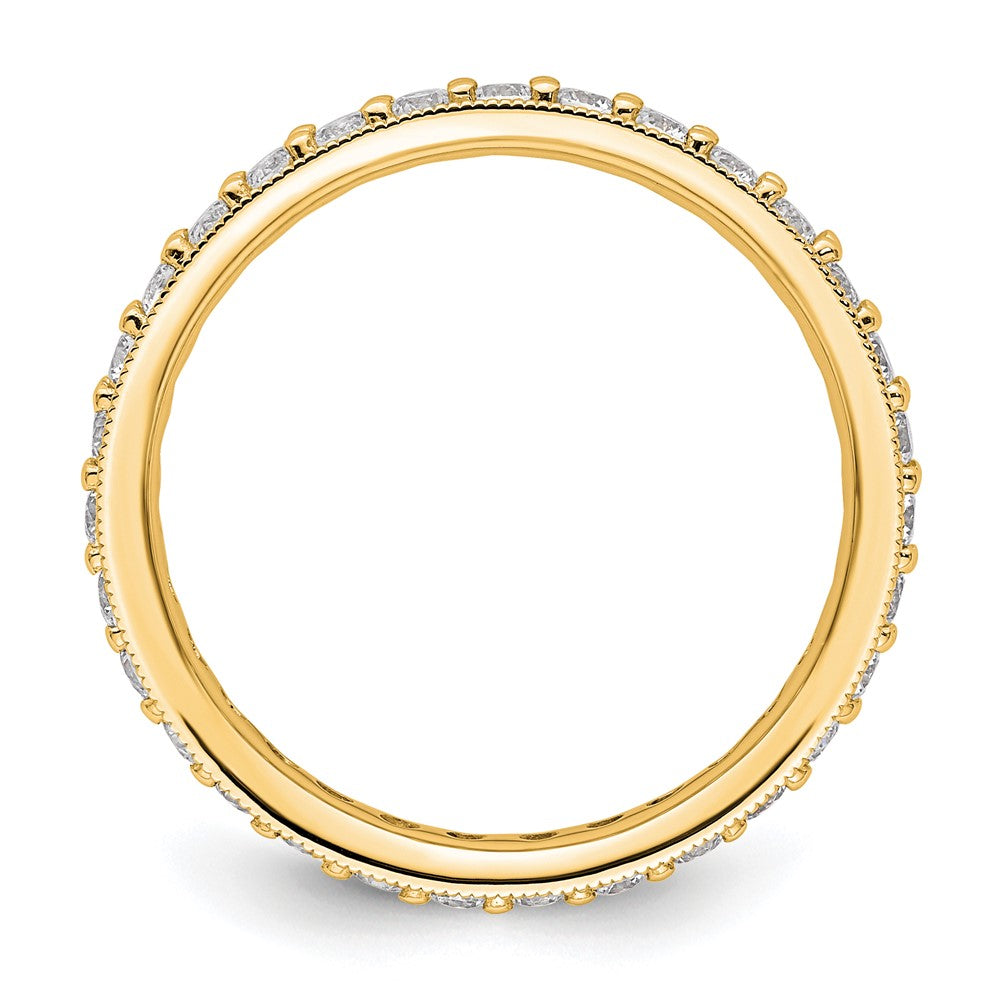 14k Polished Size 8.5 Vintage 1 carat Diamond Complete Eternity Band