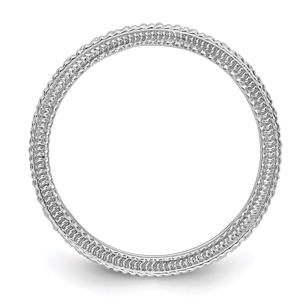 14k White Gold Polished 1/3CT Milgrain Edge Diamond Eternity Band