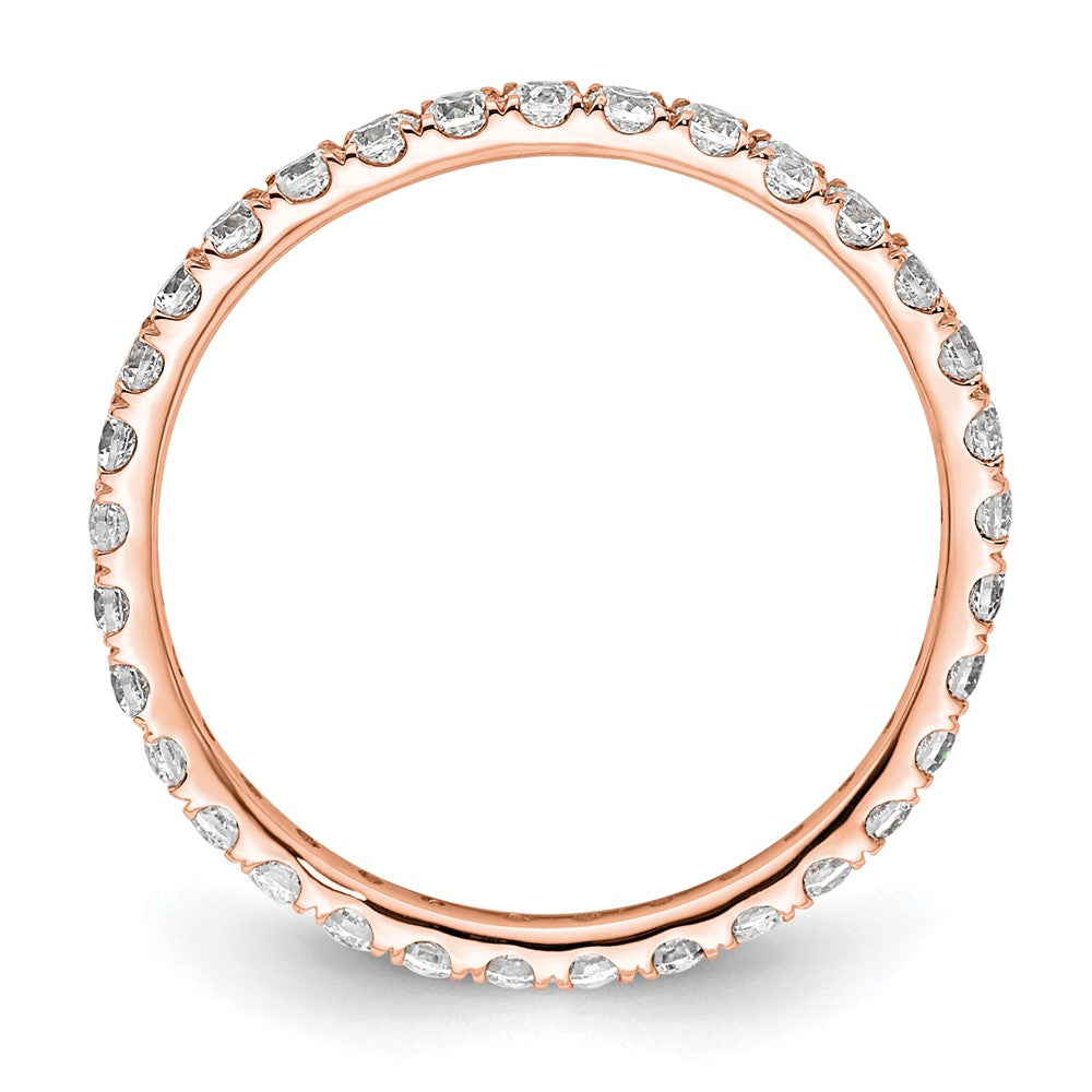 14k Rose Gold Polished Size 4.5 U-Shared Prong 1/2 carat Diamond Complete Eternity Band