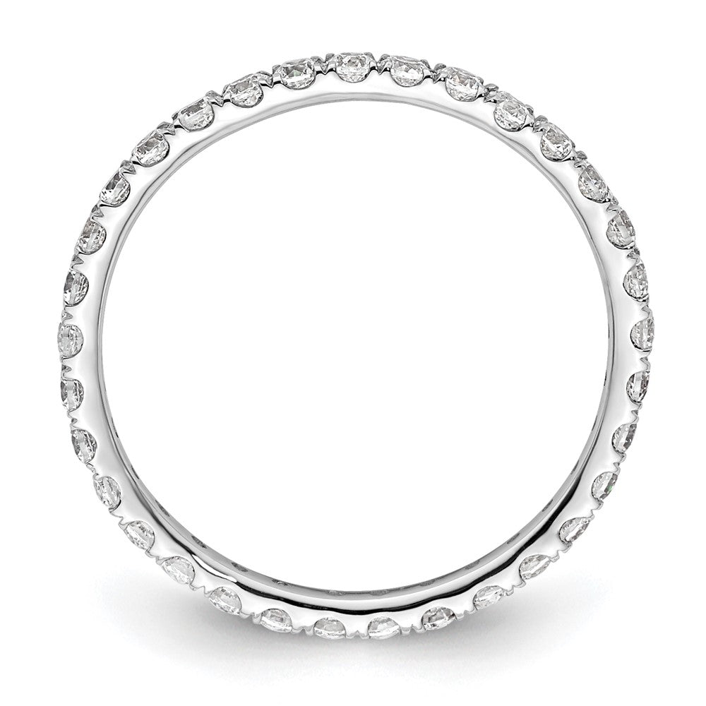 14k White Gold Polished Size 4.5 U-Shared Prong 1/2 carat Diamond Complete Eternity Band