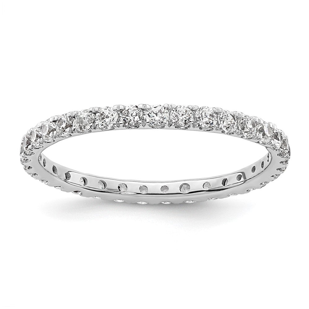 14k White Gold Polished Size 4 U-Shared Prong 1/2 carat Diamond Complete Eternity Band