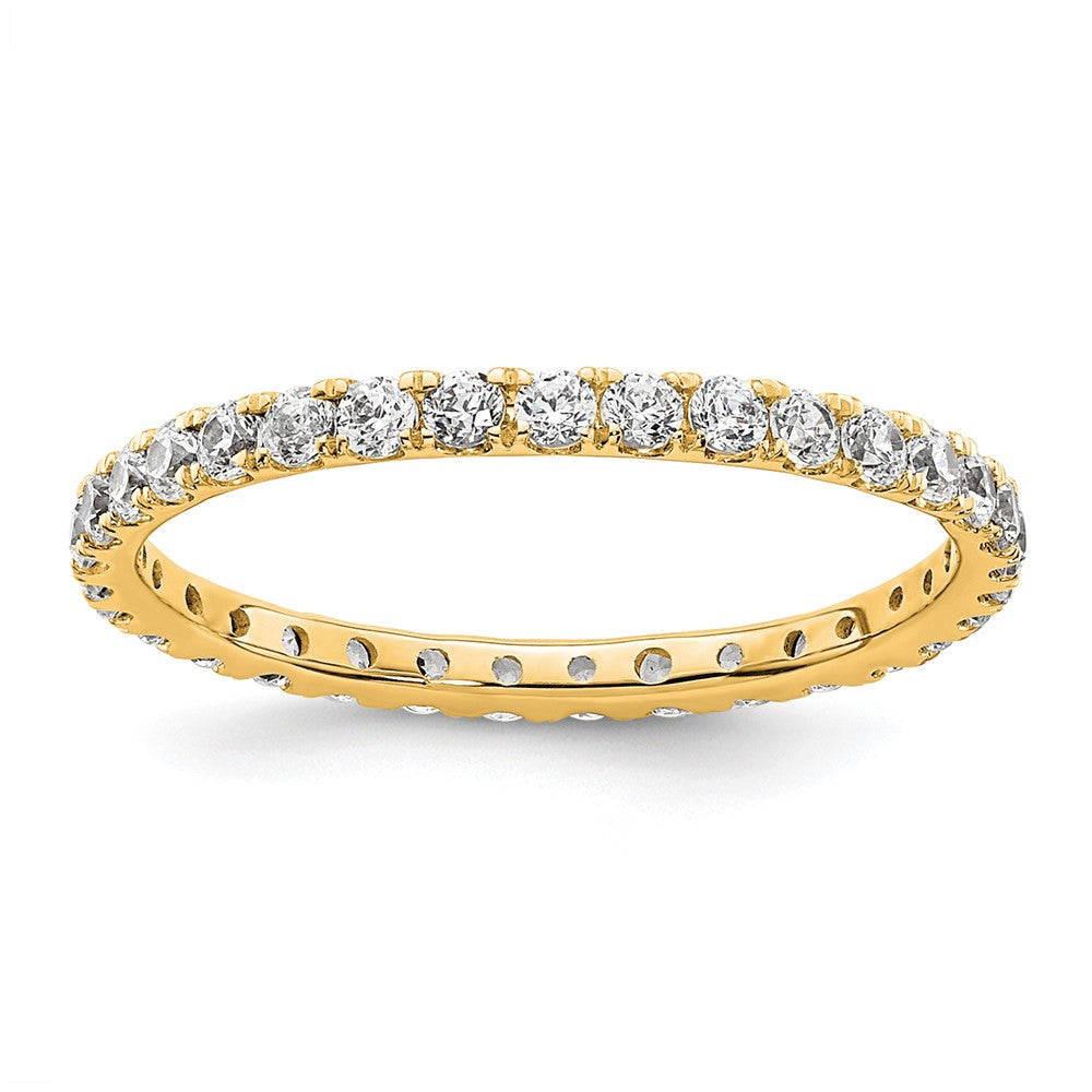 14k Polished Size 4 U-Shared Prong 1/2 carat Diamond Complete Eternity Band