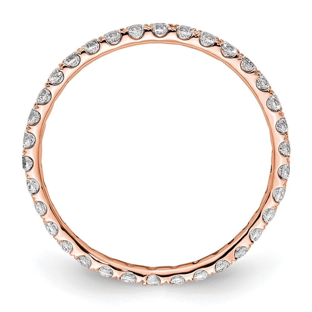 14k Rose Gold Polished Size 5 U-Shared Prong 1/2 carat Diamond Complete Eternity Band