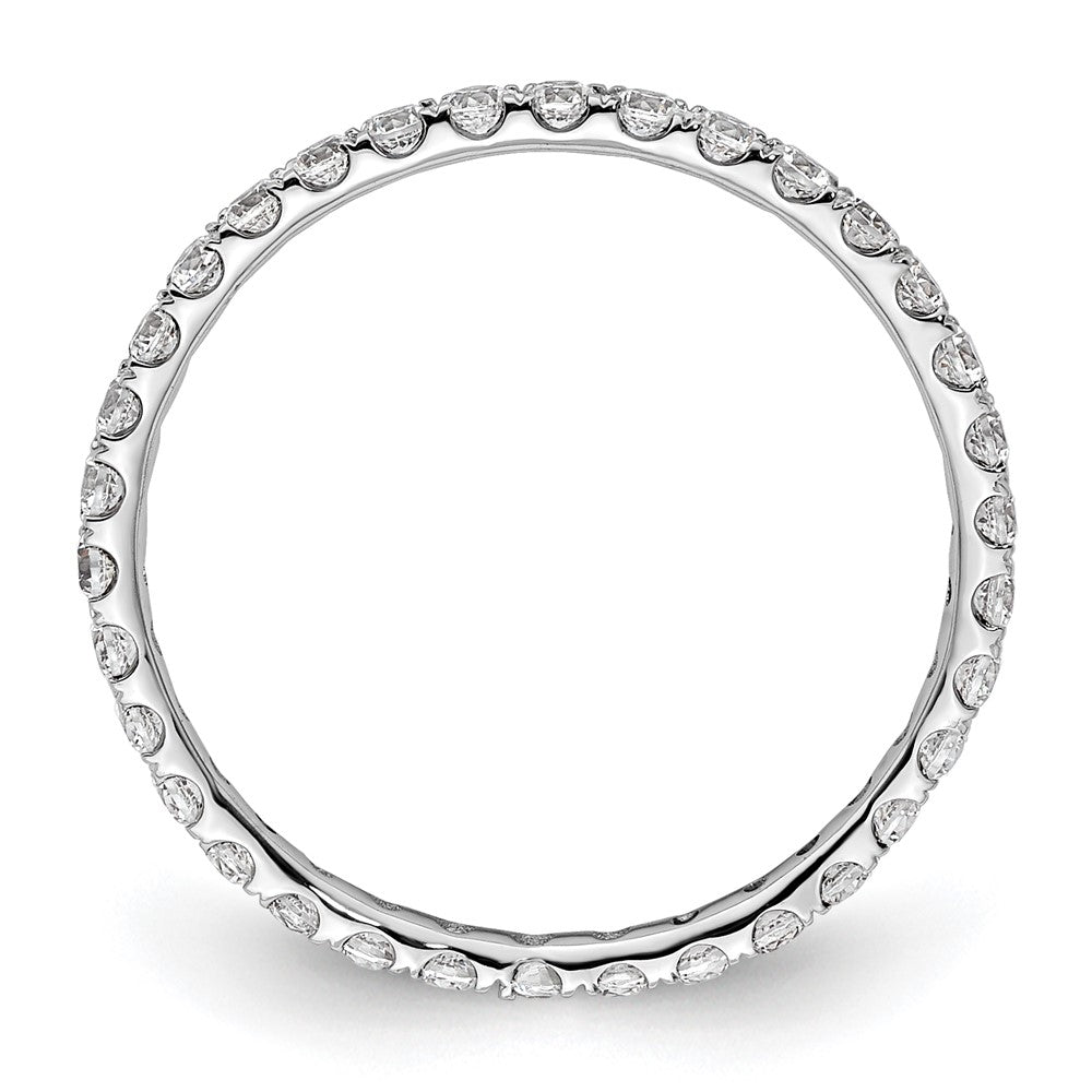 14k White Gold Polished Size 5.5 U-Shared Prong 1/2 carat Diamond Complete Eternity Band