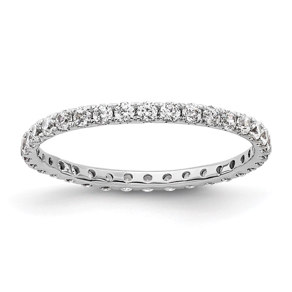 14k White Gold Polished Size 5.5 U-Shared Prong 1/2 carat Diamond Complete Eternity Band