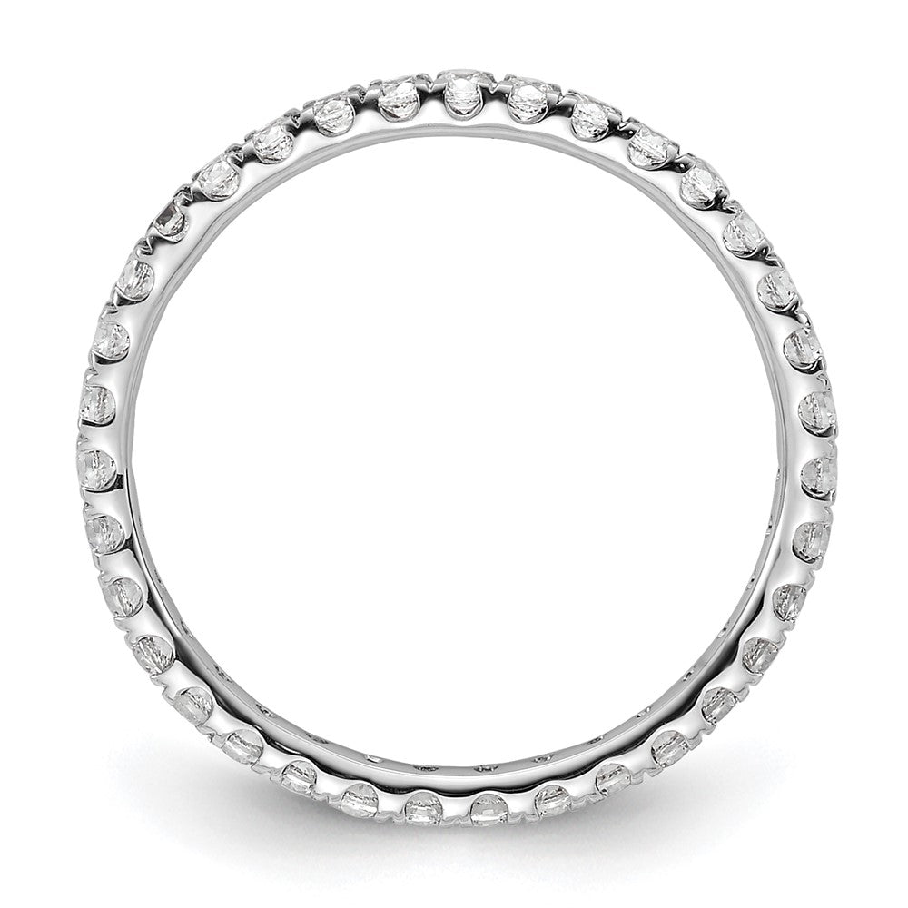 14k White Gold Polished Size 6.5 U-Shared Prong 1/2 carat Diamond Complete Eternity Band