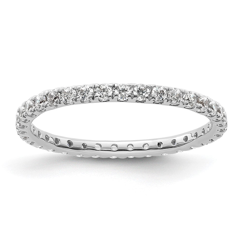 14k White Gold Polished Size 6 U-Shared Prong 1/2 carat Diamond Complete Eternity Band