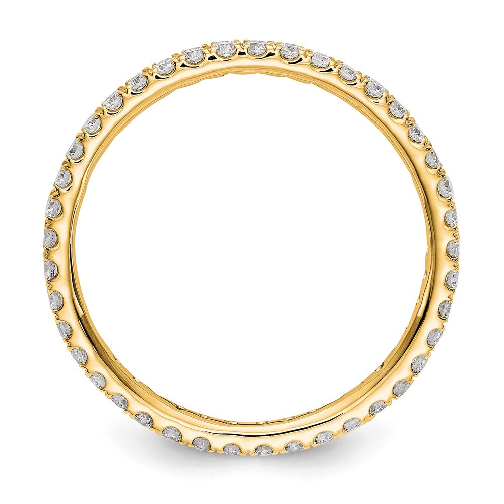 14k Polished Size 7.5 U-Shared Prong 1/2 carat Diamond Complete Eternity Band