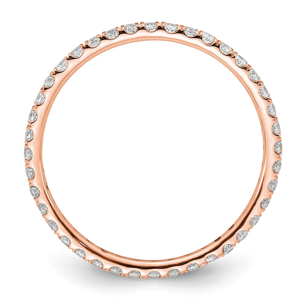 14k Rose Gold Polished Size 8.5 U-Shared Prong 1/2 carat Diamond Complete Eternity Band