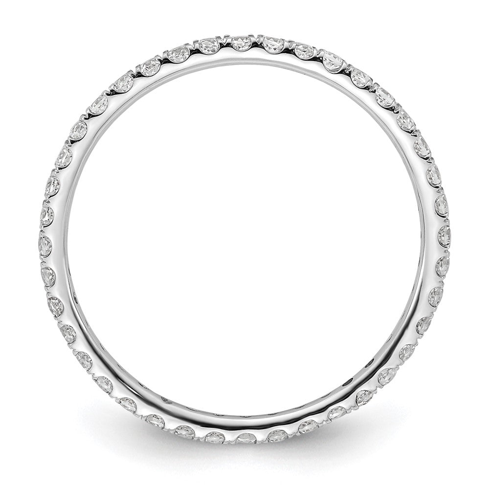 14k White Gold Polished Size 8.5 U-Shared Prong 1/2 carat Diamond Complete Eternity Band