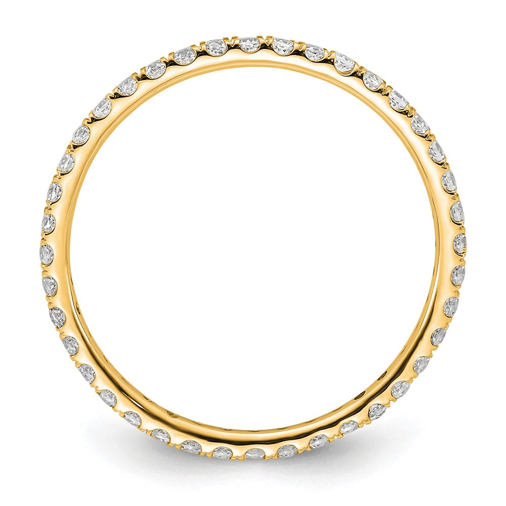 14k Polished Size 8.5 U-Shared Prong 1/2 carat Diamond Complete Eternity Band