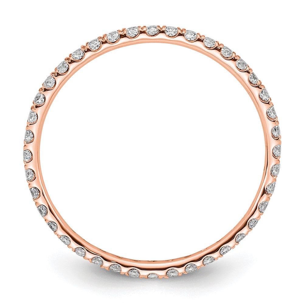 14k Rose Gold Polished Size 9 U-Shared Prong 1/2 carat Diamond Complete Eternity Band