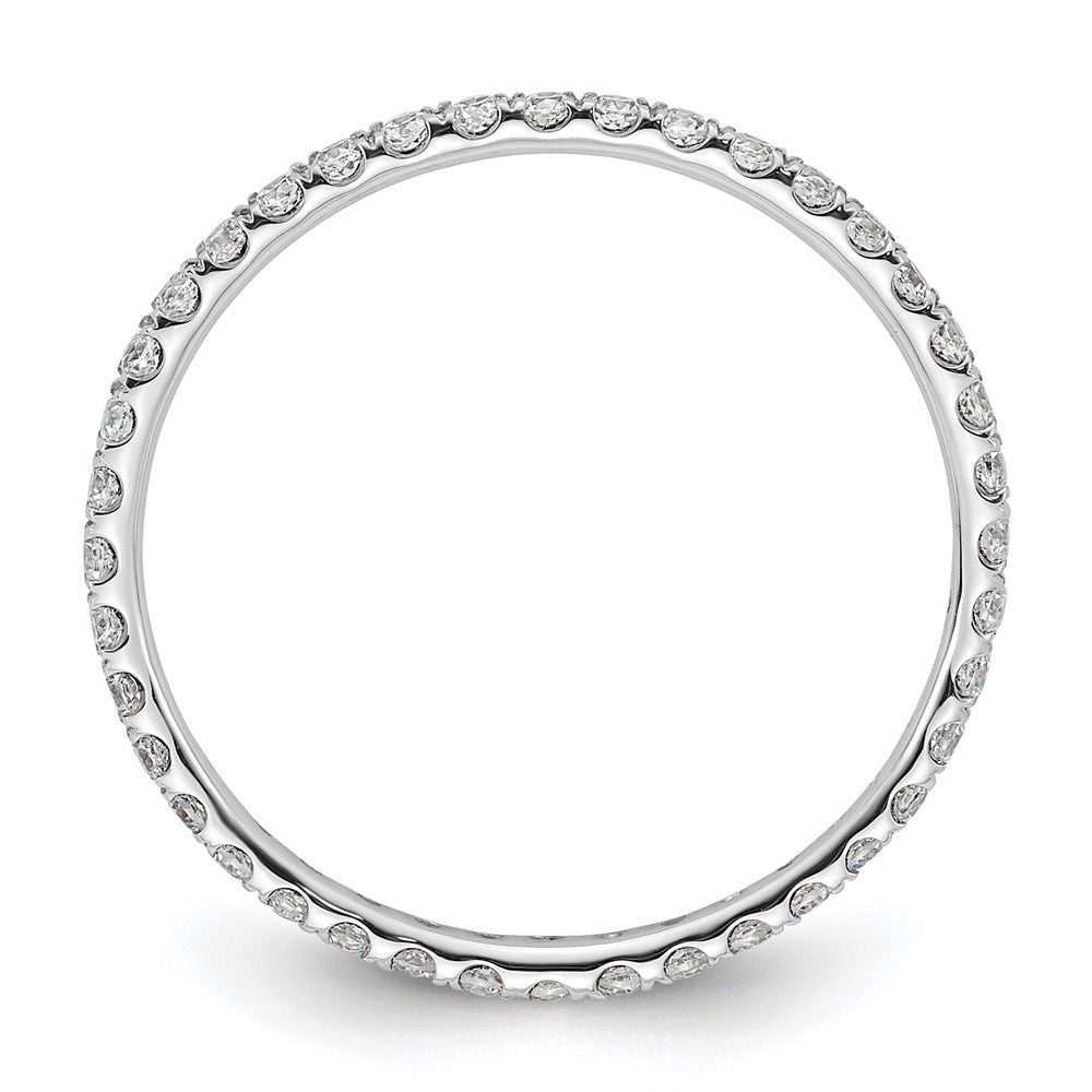 14k White Gold Polished Size 9 U-Shared Prong 1/2 carat Diamond Complete Eternity Band