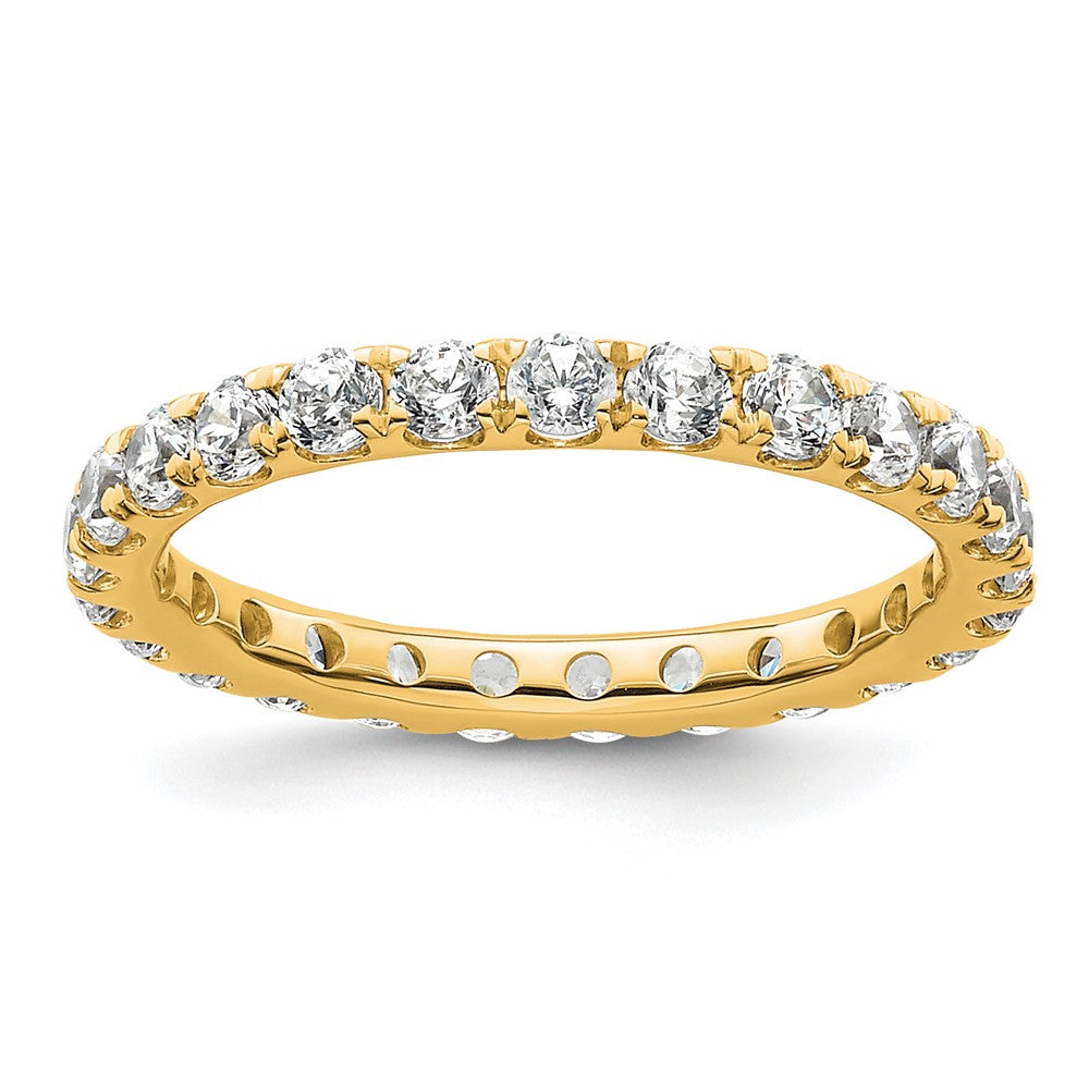 14k Polished Size 4 U-Shared Prong 1 carat Diamond Complete Eternity Band