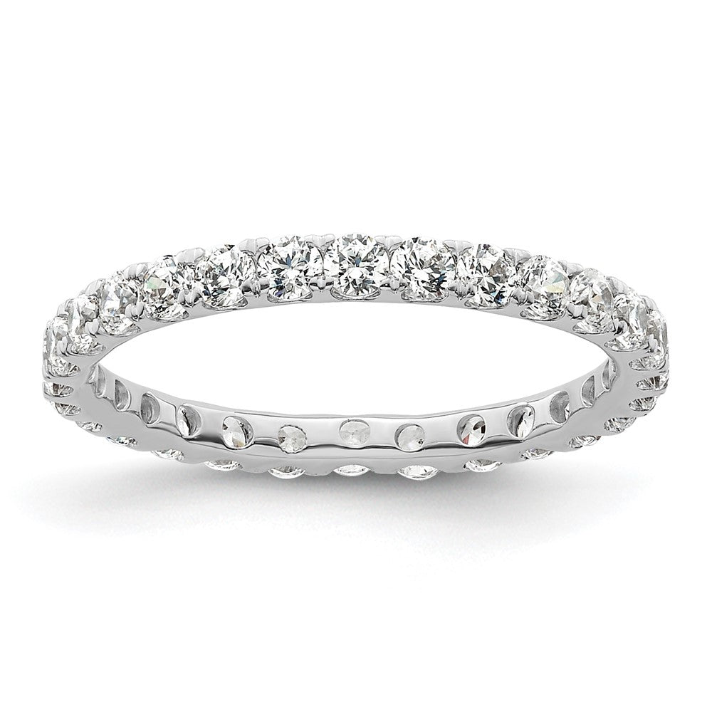 14k White Gold Polished Size 5 U-Shared Prong 1 carat Diamond Complete Eternity Band