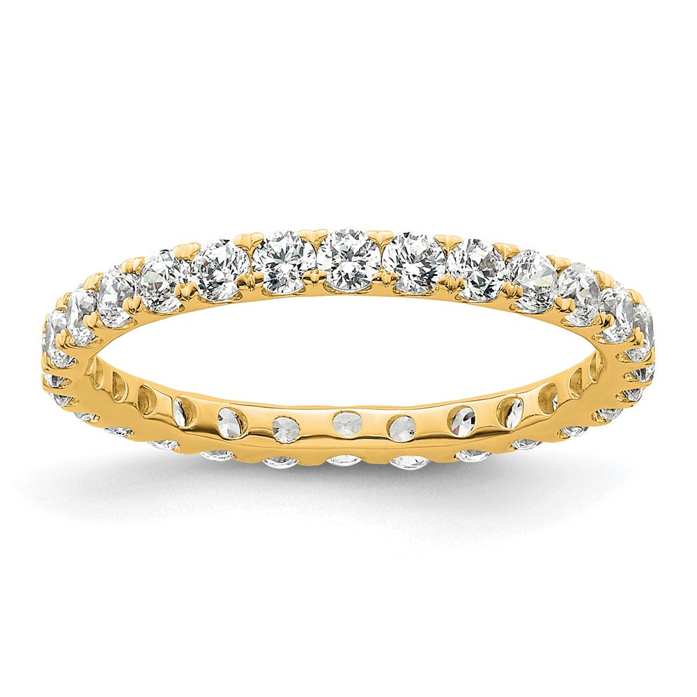 14k Polished Size 5 U-Shared Prong 1 carat Diamond Complete Eternity Band