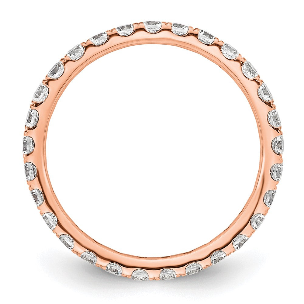 14k Rose Gold Polished Size 6 U-Shared Prong 1 carat Diamond Complete Eternity Band