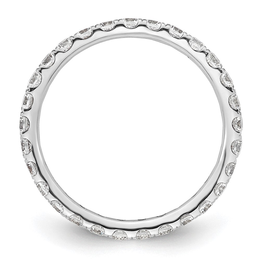 14k White Gold Polished Size 6.5 U-Shared Prong 1 carat Diamond Complete Eternity Band