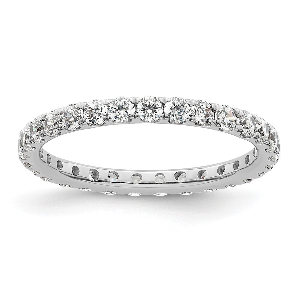 14k White Gold Polished Size 6.5 U-Shared Prong 1 carat Diamond Complete Eternity Band