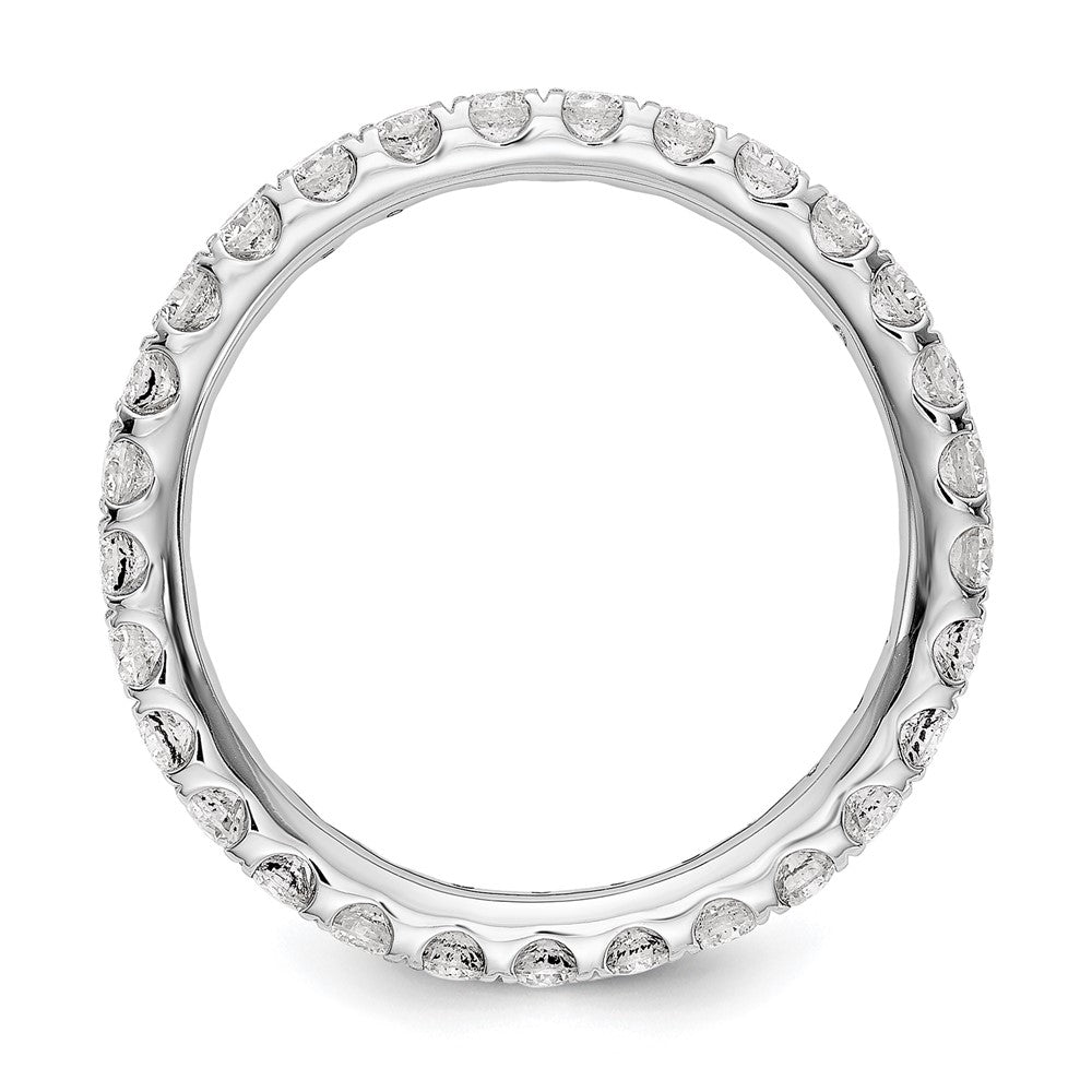 14k White Gold Polished Size 7.5 U-Shared Prong 1 carat Diamond Complete Eternity Band