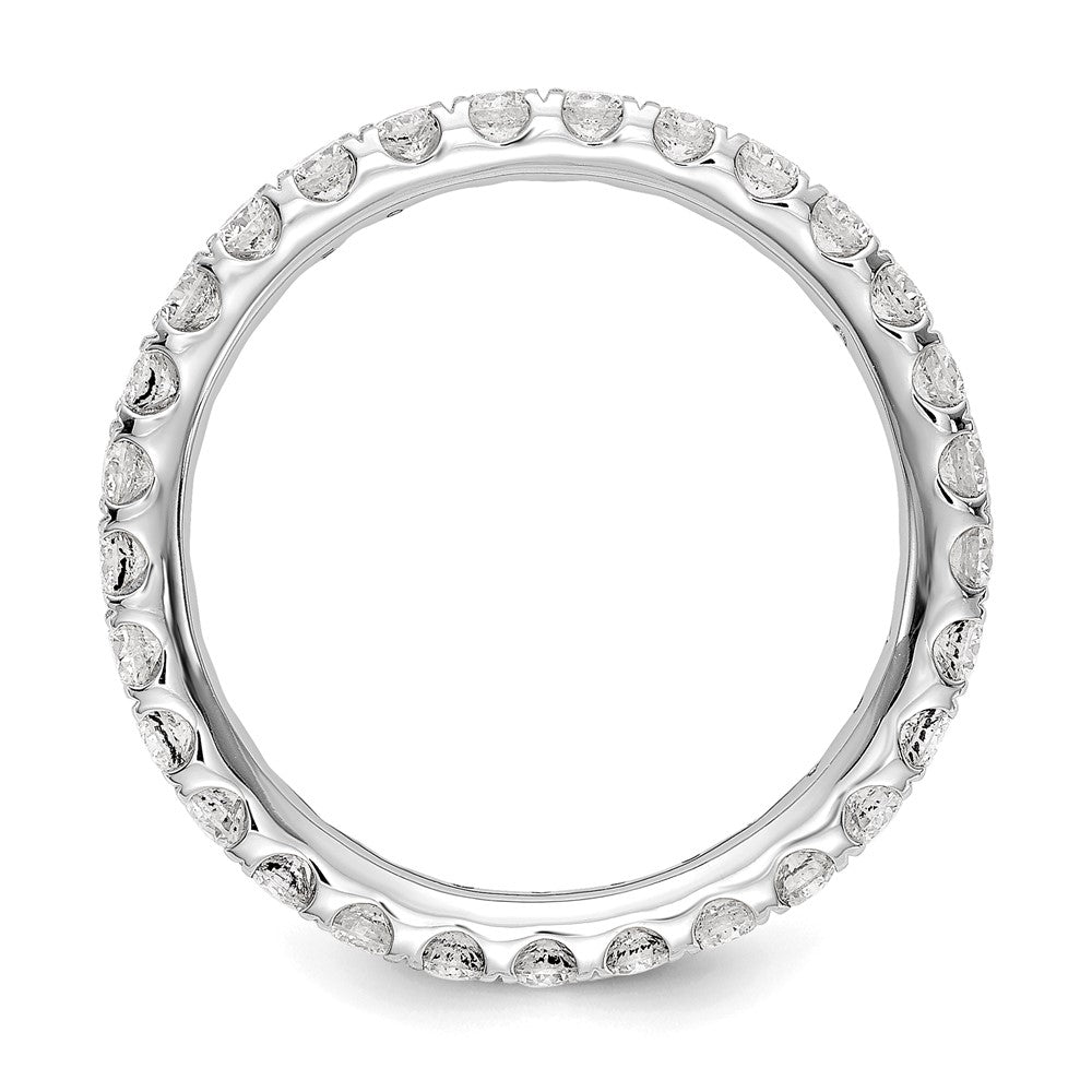 14k White Gold Polished Size 7.5 U-Shared Prong 1 carat Diamond Complete Eternity Band