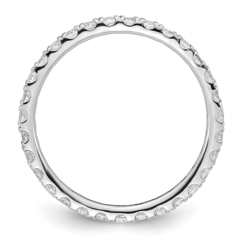 14k White Gold Polished Size 9 U-Shared Prong 1 carat Diamond Complete Eternity Band