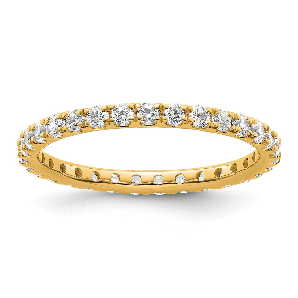 14k Polished Size 9 U-Shared Prong 1 carat Diamond Complete Eternity Band