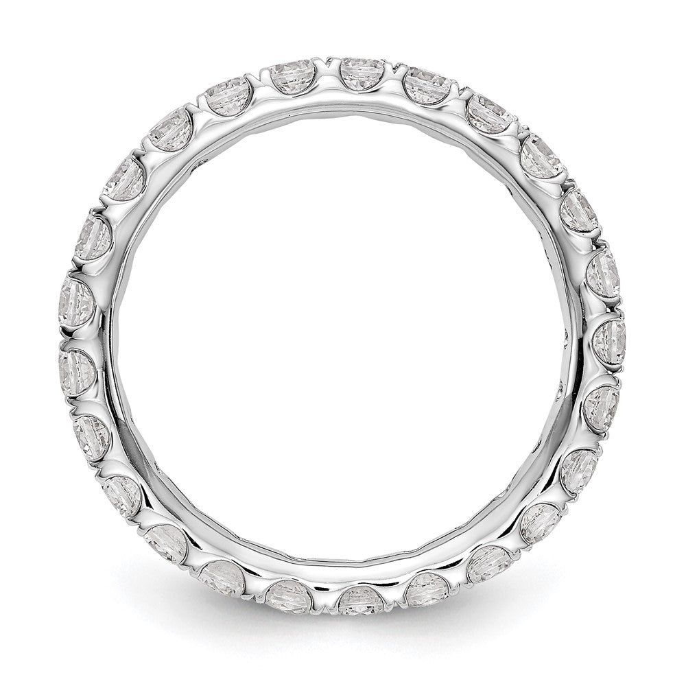 14k White Gold U Shared Prong Diamond Eternity Band