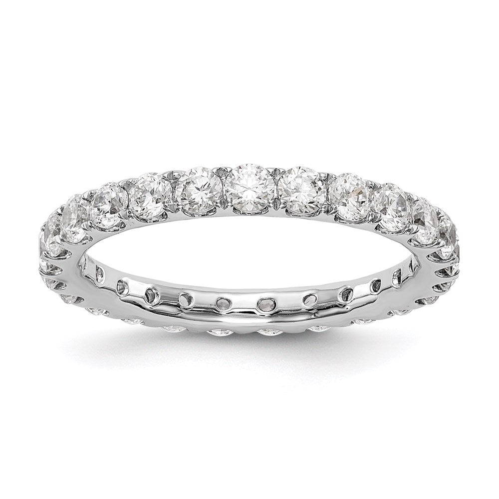 14k White Gold U Shared Prong Diamond Eternity Band