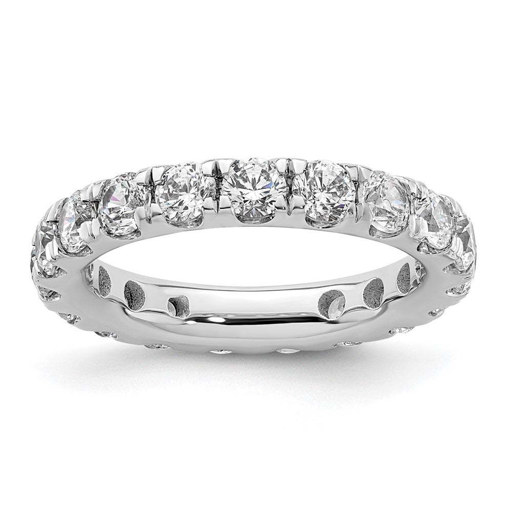 14k White Gold Polished Size 4 U-Shared Prong 2 carat Diamond Complete Eternity Band