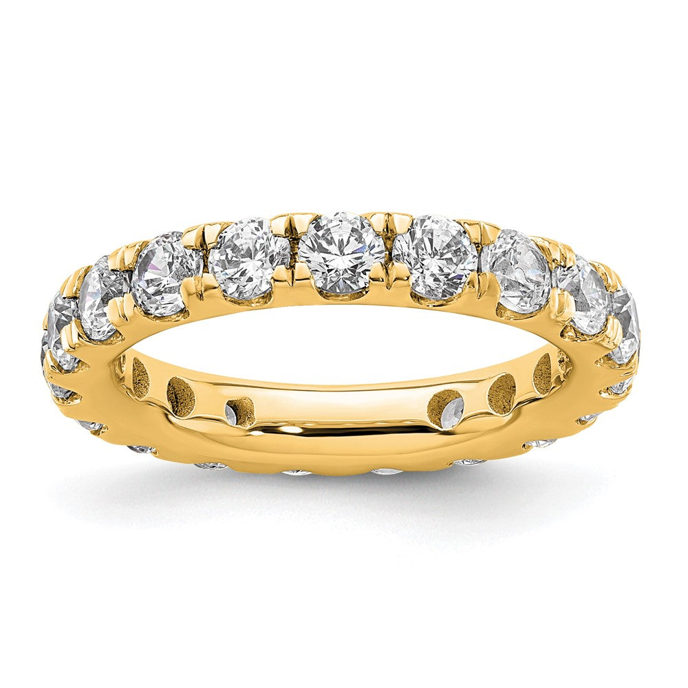 14k Polished Size 4 U-Shared Prong 2 carat Diamond Complete Eternity Band