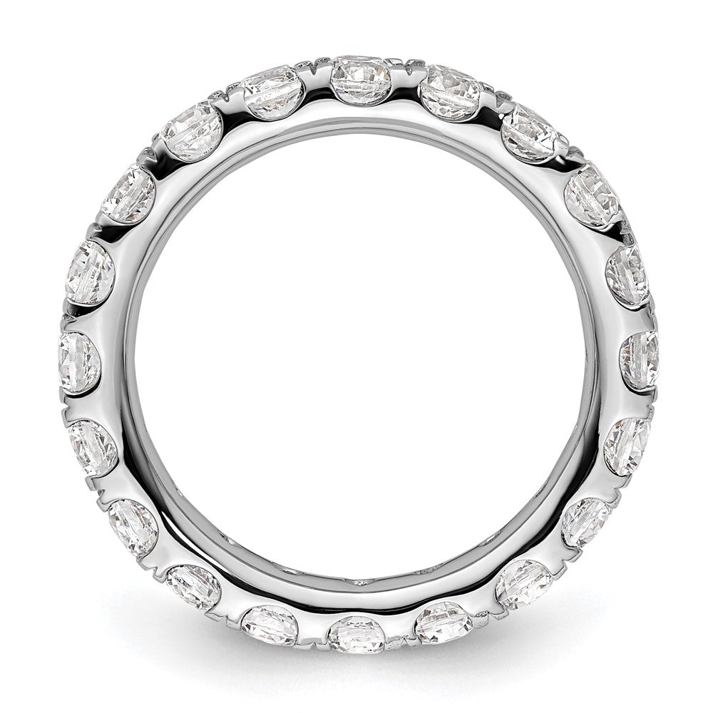14k White Gold Polished Size 5.5 U-Shared Prong 2 carat Diamond Complete Eternity Band