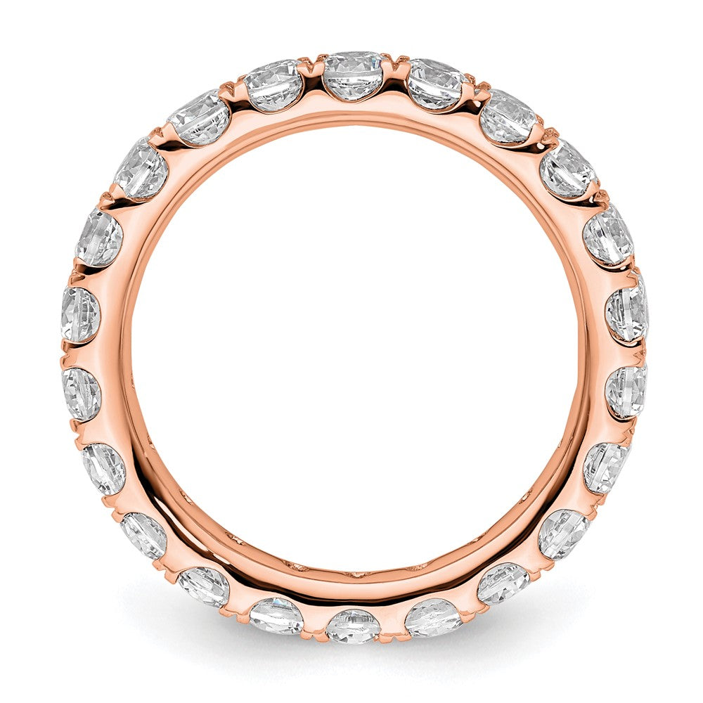 14k Rose Gold Polished Size 6 U-Shared Prong 2 carat Diamond Complete Eternity Band