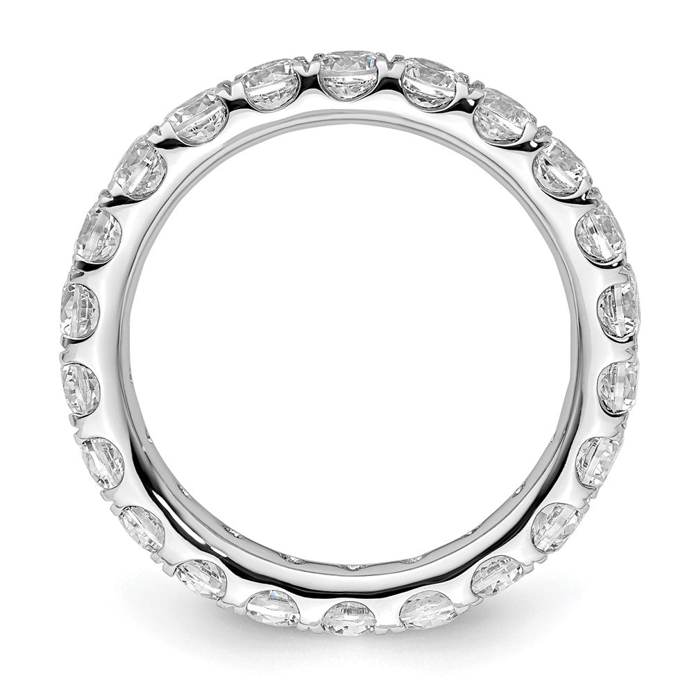 14k White Gold Polished Size 6.5 U-Shared Prong 2 carat Diamond Complete Eternity Band